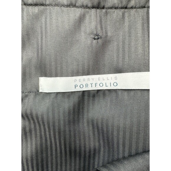 Perry Ellis Portfolio Pants Mens 38x30 Gray Dress Slacks Polyester Blend Classic - Picture 8 of 11